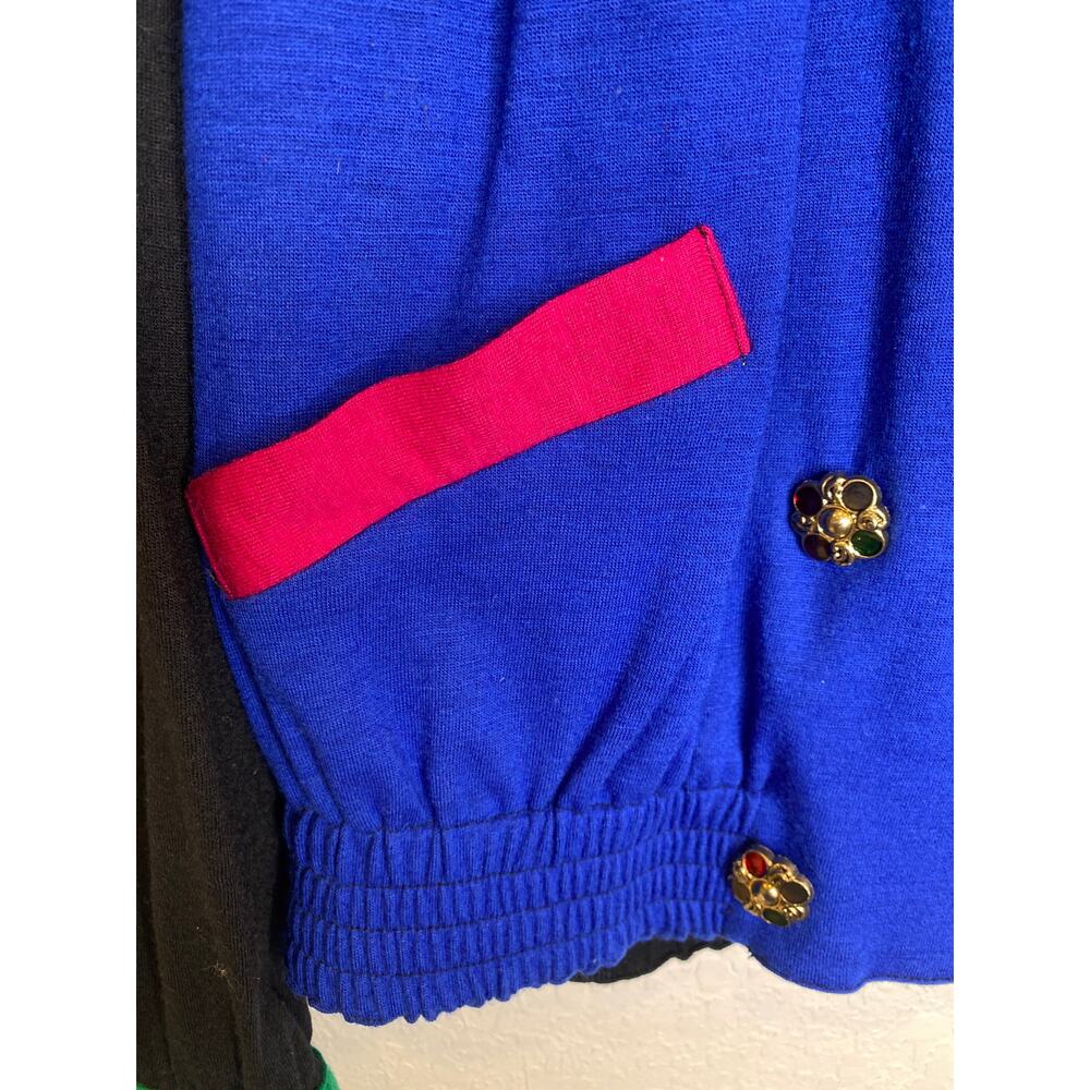 Carole Little Colorblock Lightweight Merino Wool Blazer Jeweled Buttons NWT Sz 4 - Picture 3 of 15